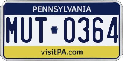 PA license plate MUT0364
