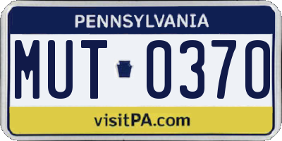 PA license plate MUT0370