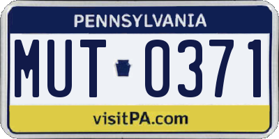 PA license plate MUT0371