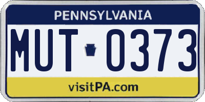 PA license plate MUT0373