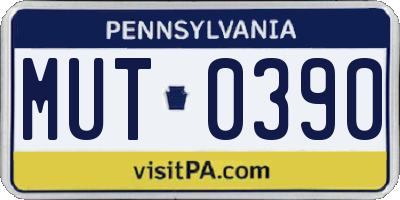 PA license plate MUT0390