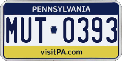 PA license plate MUT0393