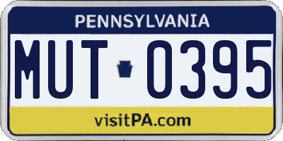 PA license plate MUT0395