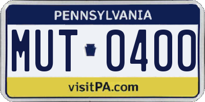 PA license plate MUT0400