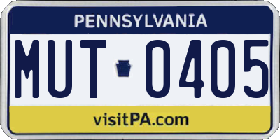 PA license plate MUT0405