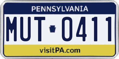 PA license plate MUT0411