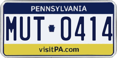 PA license plate MUT0414