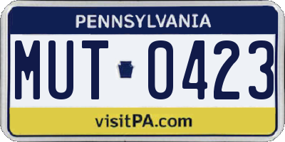 PA license plate MUT0423