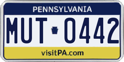 PA license plate MUT0442