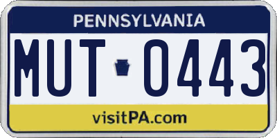 PA license plate MUT0443