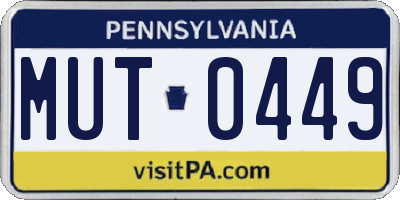 PA license plate MUT0449