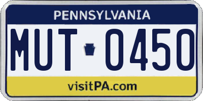 PA license plate MUT0450