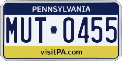 PA license plate MUT0455