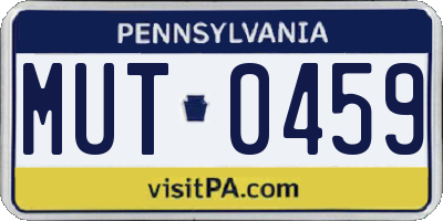PA license plate MUT0459