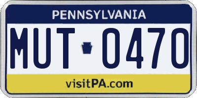 PA license plate MUT0470
