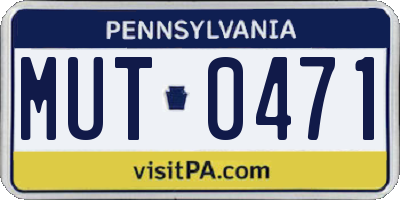 PA license plate MUT0471
