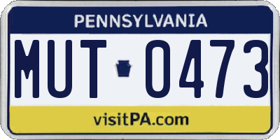 PA license plate MUT0473