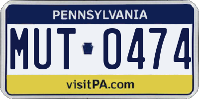 PA license plate MUT0474