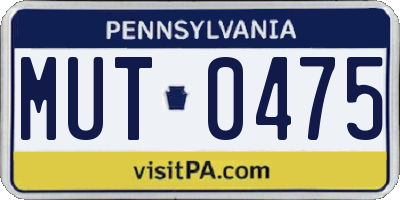PA license plate MUT0475