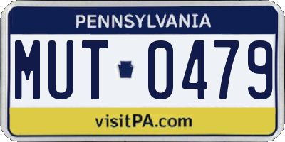 PA license plate MUT0479