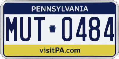 PA license plate MUT0484