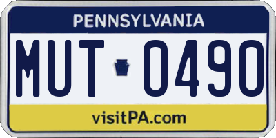 PA license plate MUT0490