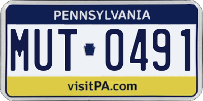 PA license plate MUT0491