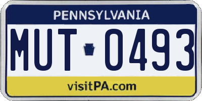 PA license plate MUT0493