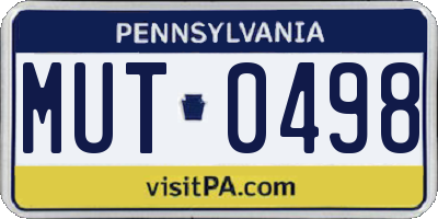 PA license plate MUT0498