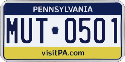 PA license plate MUT0501
