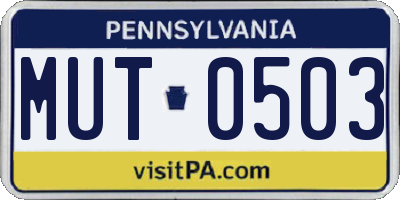 PA license plate MUT0503
