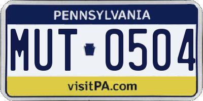 PA license plate MUT0504