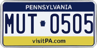 PA license plate MUT0505