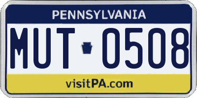 PA license plate MUT0508