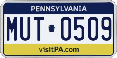PA license plate MUT0509
