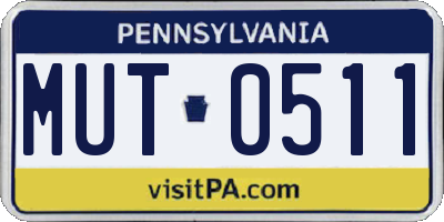 PA license plate MUT0511