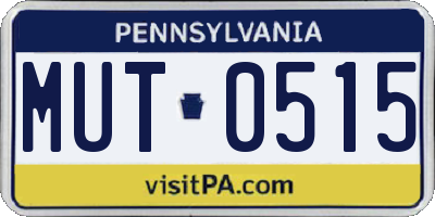 PA license plate MUT0515