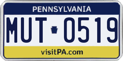 PA license plate MUT0519