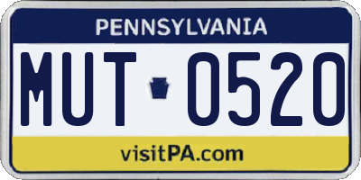 PA license plate MUT0520