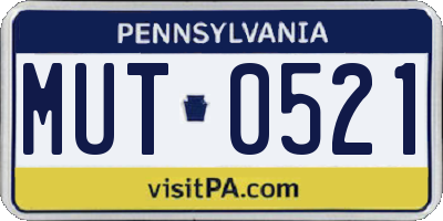 PA license plate MUT0521