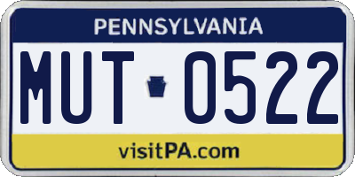 PA license plate MUT0522