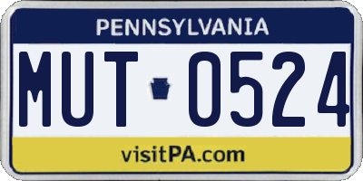 PA license plate MUT0524