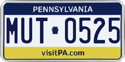 PA license plate MUT0525