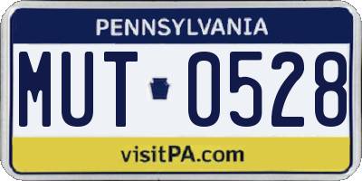 PA license plate MUT0528