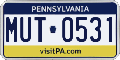 PA license plate MUT0531