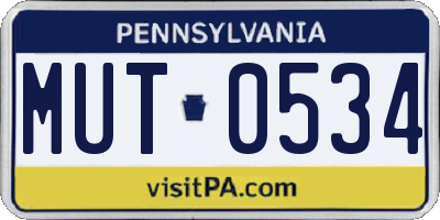 PA license plate MUT0534
