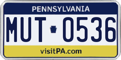 PA license plate MUT0536