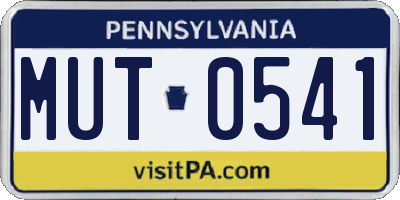 PA license plate MUT0541