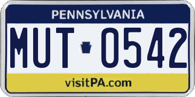 PA license plate MUT0542
