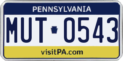 PA license plate MUT0543